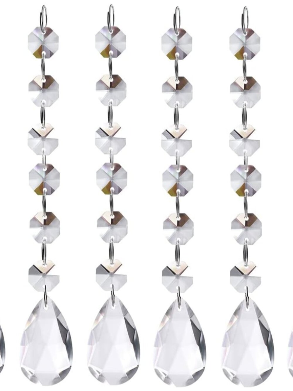 30PCS Clear Acrylic Crystal Ornament Beads Garland Chandelier Hanging Crystals f